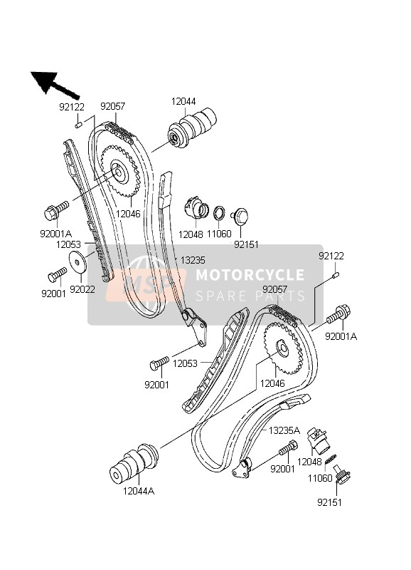 Kawasaki VN800 1999 Camshaft & Tensioner for a 1999 Kawasaki VN800