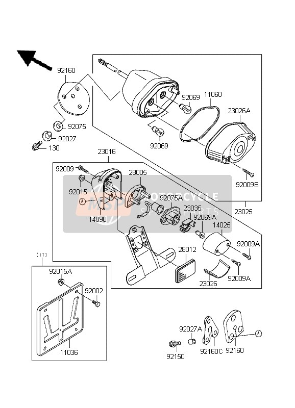 921601881, Damper,License Lamp, Kawasaki, 1