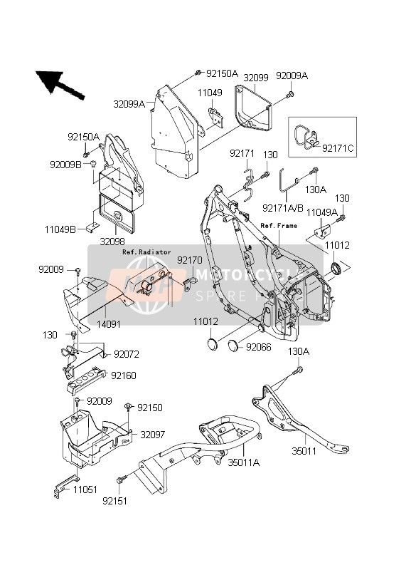 921711103, Clamp,Brake Hose, Kawasaki, 0