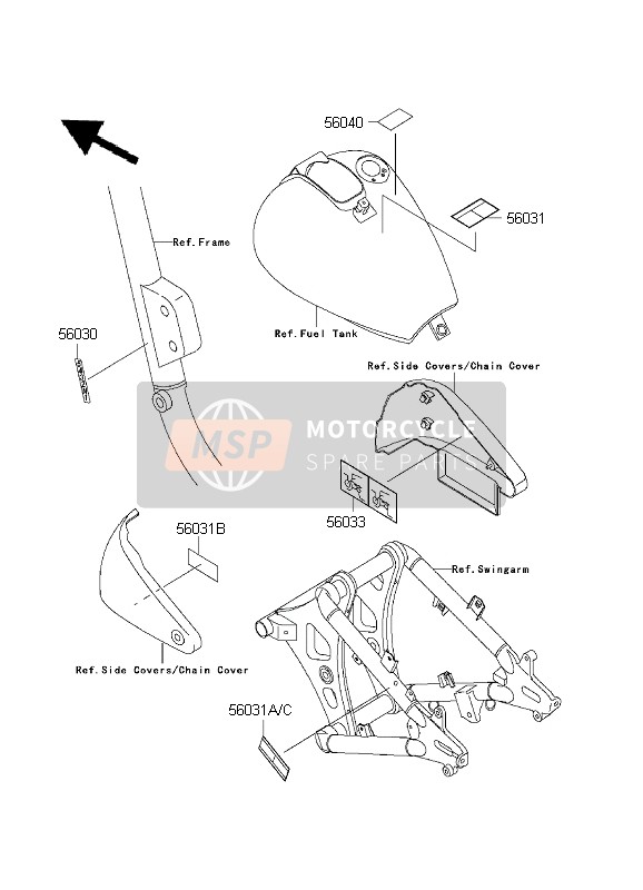 Kawasaki VN800 DRIFTER 1999 Etiquetas para un 1999 Kawasaki VN800 DRIFTER