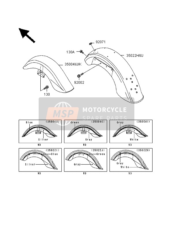 Kawasaki VN1500 CLASSIC 1999 Fenders for a 1999 Kawasaki VN1500 CLASSIC