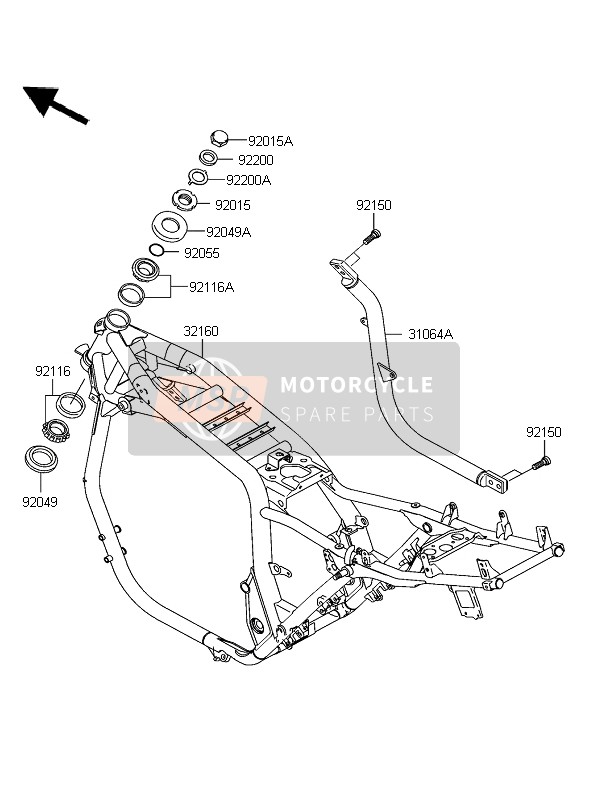 Kawasaki ZRX1200R 2004 Cadre pour un 2004 Kawasaki ZRX1200R