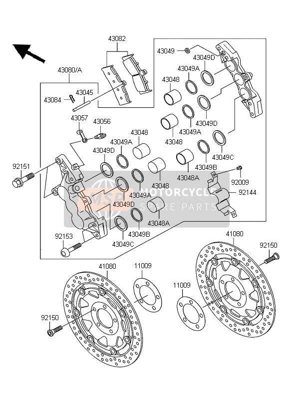 Kawasaki ZRX1200R 2004 Front Brake for a 2004 Kawasaki ZRX1200R