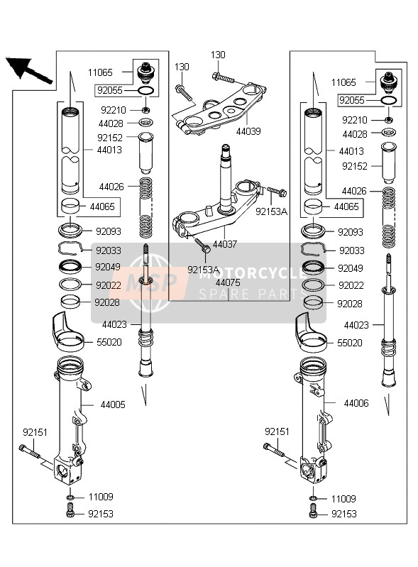 Kawasaki ZRX1200R 2004 Front Fork for a 2004 Kawasaki ZRX1200R