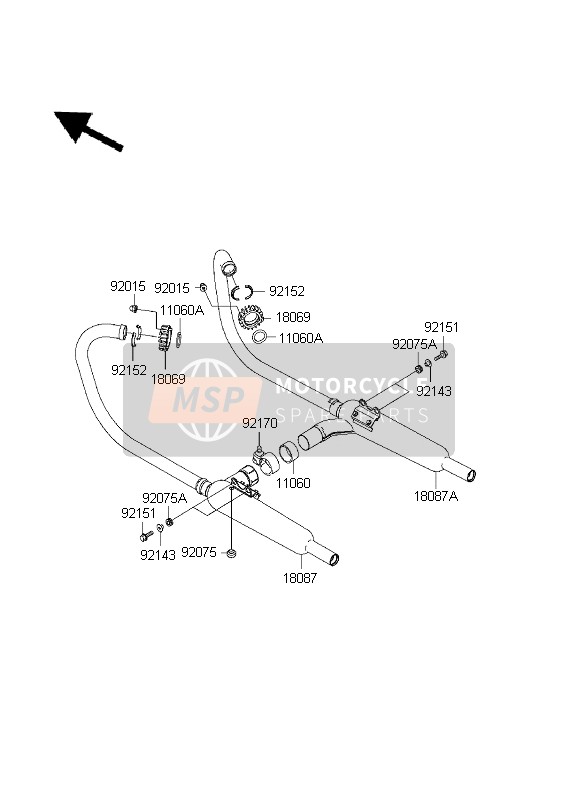 Kawasaki W650 1999 Muffler for a 1999 Kawasaki W650