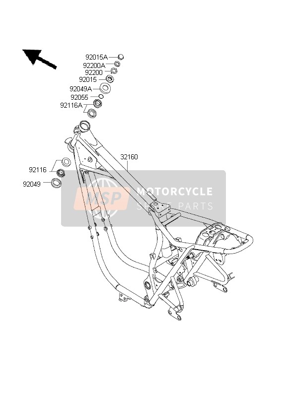 Kawasaki W650 1999 RAHMEN für ein 1999 Kawasaki W650