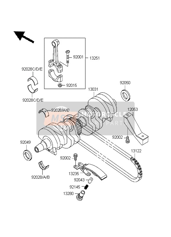 Kawasaki ZR-7 1999 Crankshaft for a 1999 Kawasaki ZR-7