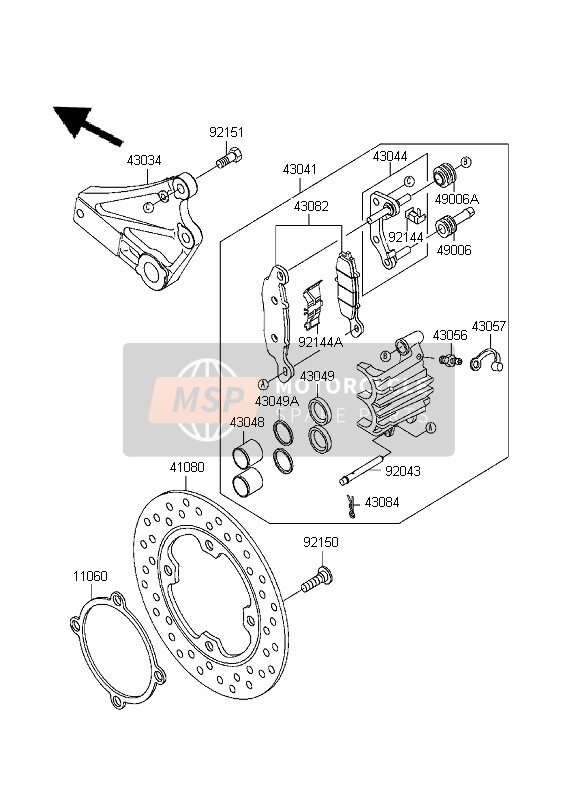 Kawasaki ZR-7 1999 Rear Brake for a 1999 Kawasaki ZR-7