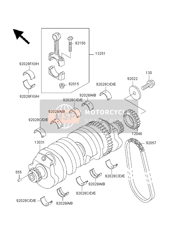 Kawasaki ZRX1100 1999 Crankshaft for a 1999 Kawasaki ZRX1100