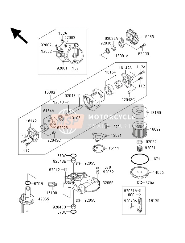 Kawasaki ZRX1100 1999 Oil Pump for a 1999 Kawasaki ZRX1100