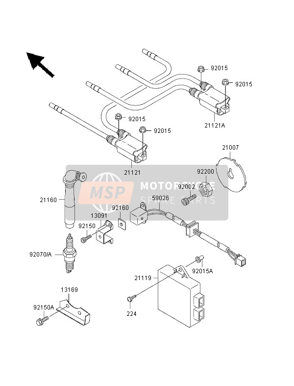 Kawasaki ZRX1100 1999 Ignition System for a 1999 Kawasaki ZRX1100