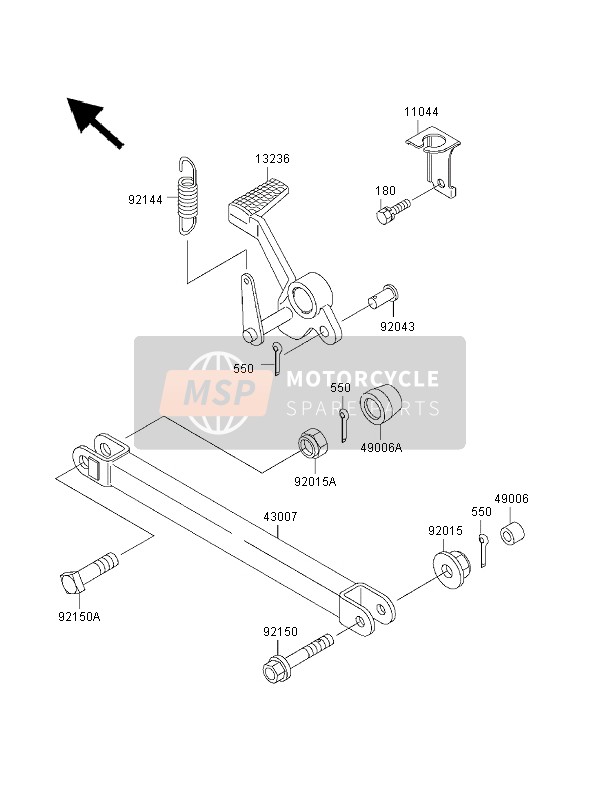 Kawasaki ZRX1100 1999 Brake Pedal for a 1999 Kawasaki ZRX1100