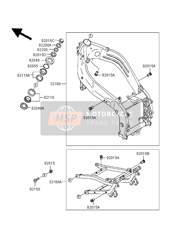 Kawasaki ZXR400 1999 Frame for a 1999 Kawasaki ZXR400