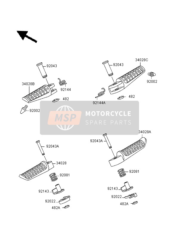 Kawasaki ZXR400 1999 FUSSRASTEN für ein 1999 Kawasaki ZXR400