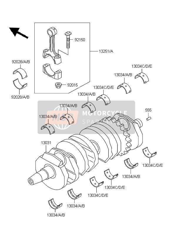 Kawasaki ZZR600 2004 Crankshaft for a 2004 Kawasaki ZZR600