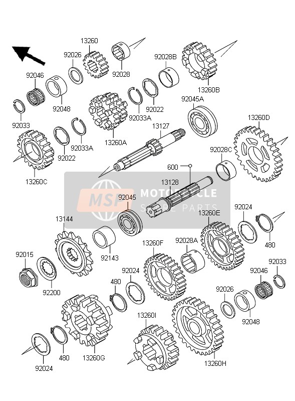 Kawasaki ZZR600 2004 Transmission for a 2004 Kawasaki ZZR600