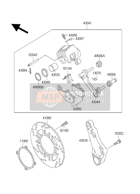 Kawasaki ZZ-R600 1999 Rear Brake for a 1999 Kawasaki ZZ-R600