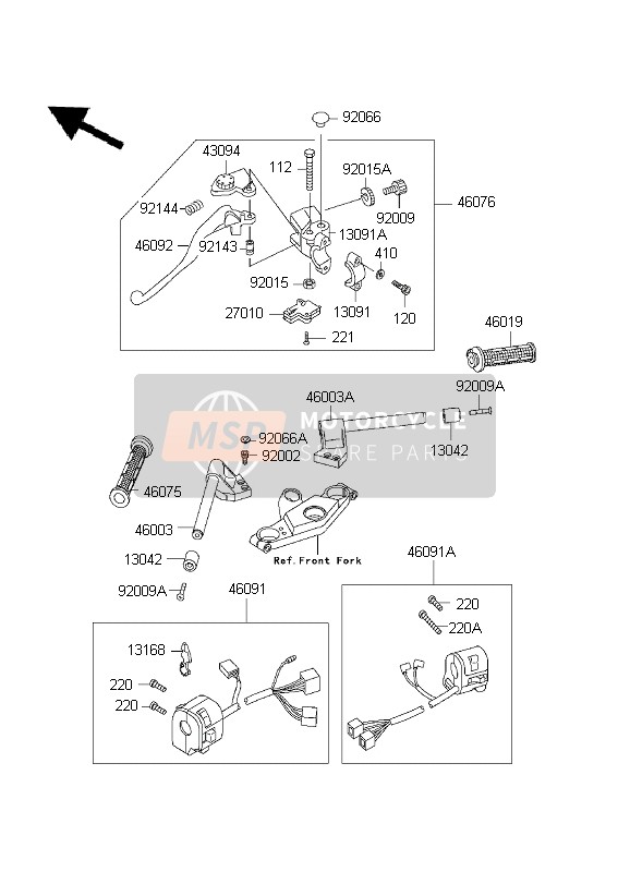 Kawasaki ZZ-R600 1999 Handlebar for a 1999 Kawasaki ZZ-R600