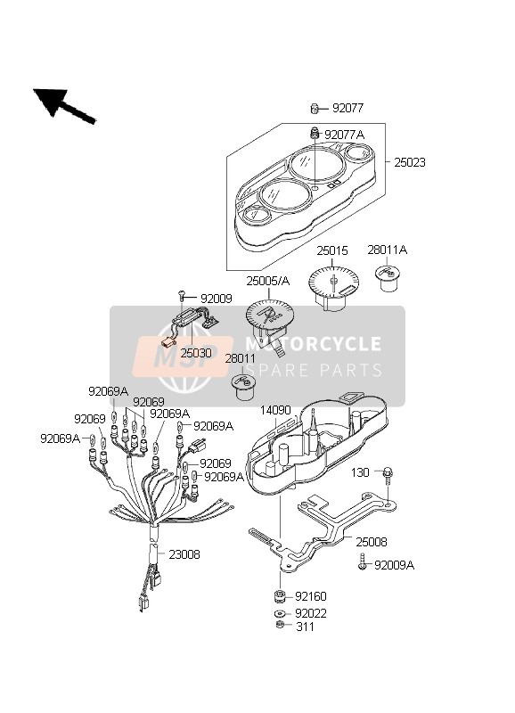 Kawasaki ZZ-R600 1999 Meter for a 1999 Kawasaki ZZ-R600