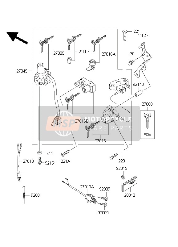 Kawasaki ZZ-R600 1999 Ignition Switch for a 1999 Kawasaki ZZ-R600