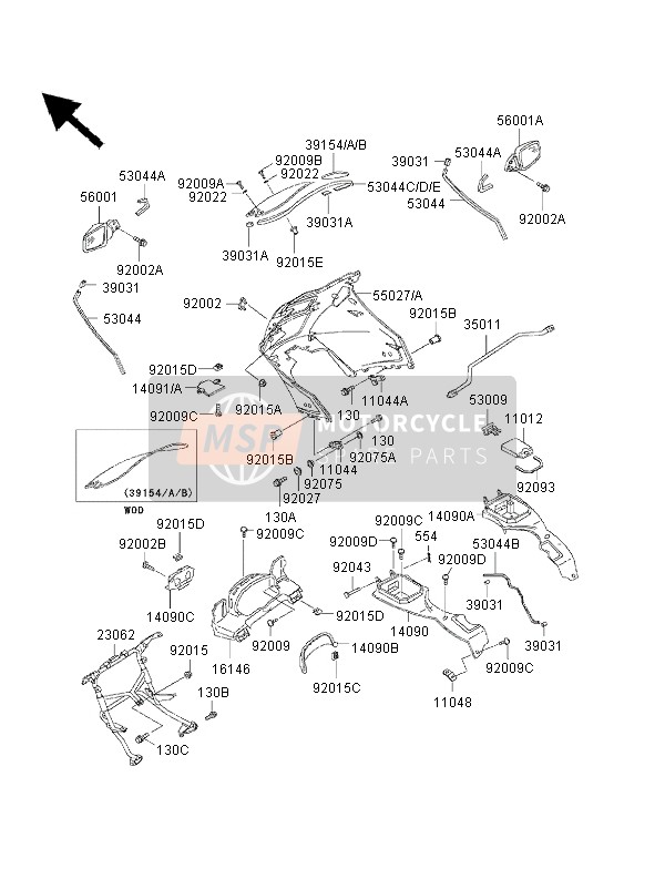 1409110572D, Cover,Upper Cowling,Lwr,Red, Kawasaki, 1