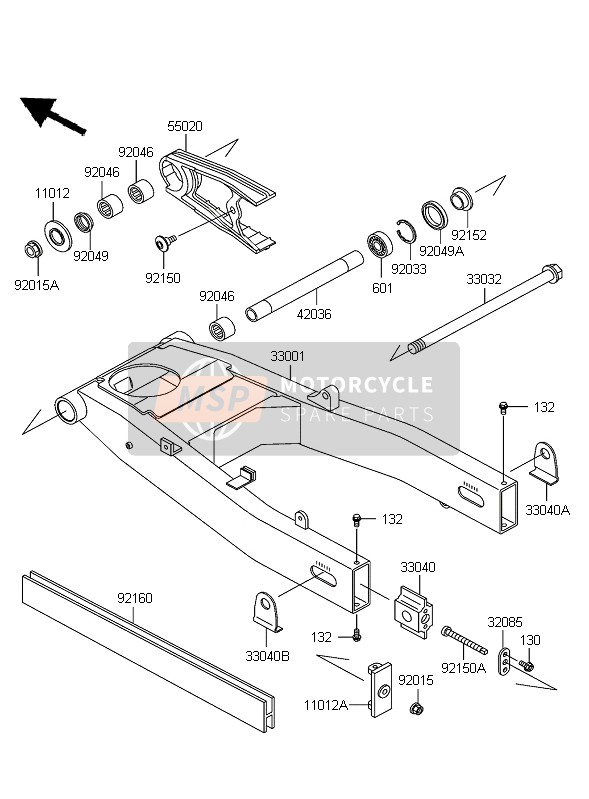 Kawasaki ZZR600 2004 Swing Arm for a 2004 Kawasaki ZZR600