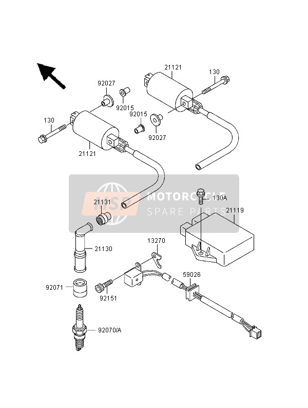 Kawasaki EN500 2000 Ignition System for a 2000 Kawasaki EN500