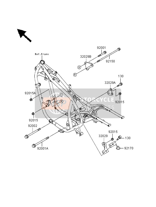 Kawasaki EN500 2000 Frame Fittings for a 2000 Kawasaki EN500