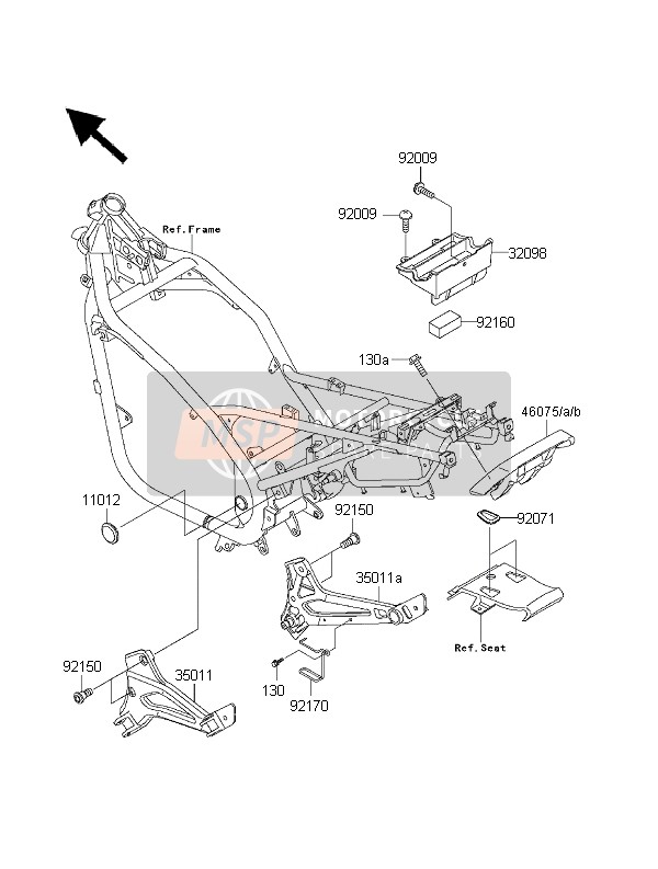 460751138T8, Grip,Tail,P.G.Gray, Kawasaki, 0