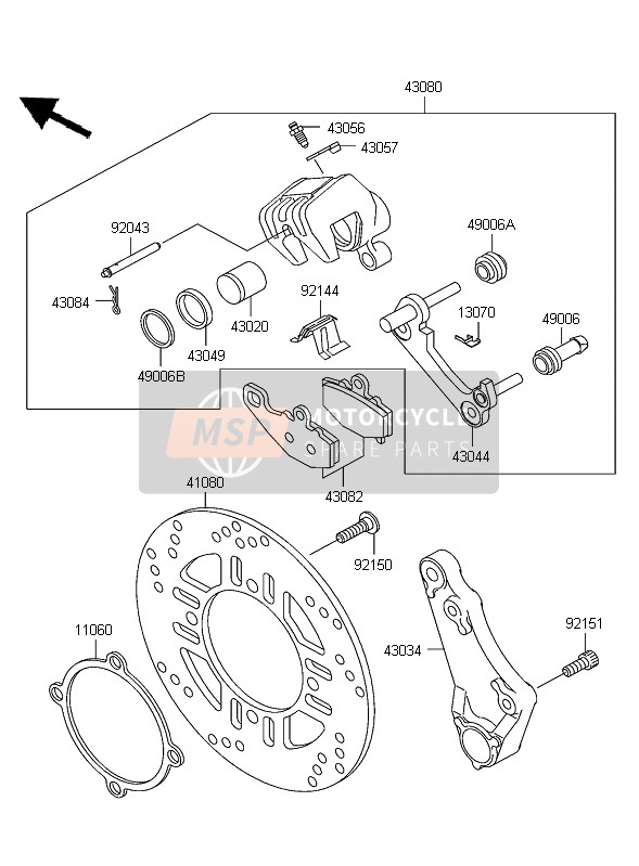 Kawasaki ZZR600 2004 Rear Brake for a 2004 Kawasaki ZZR600