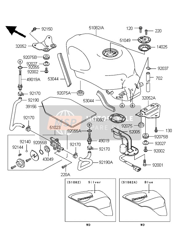 Kawasaki ZZR600 2004 Réservoir d'essence pour un 2004 Kawasaki ZZR600