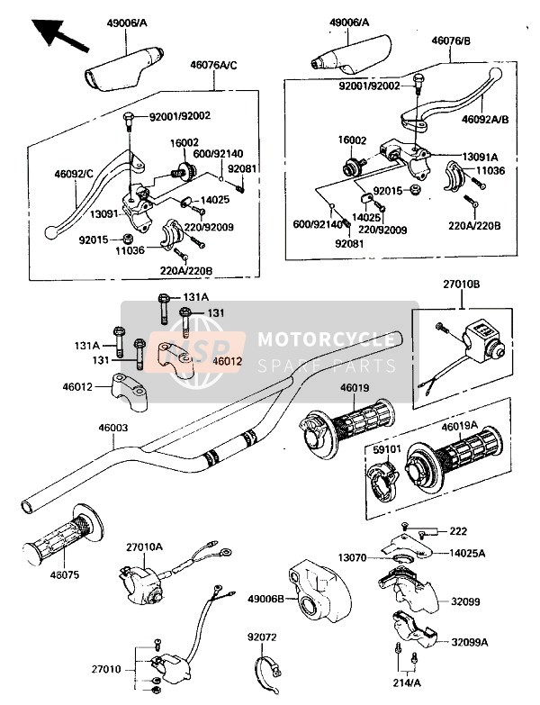 460751024, Grip,Lh, Kawasaki, 1