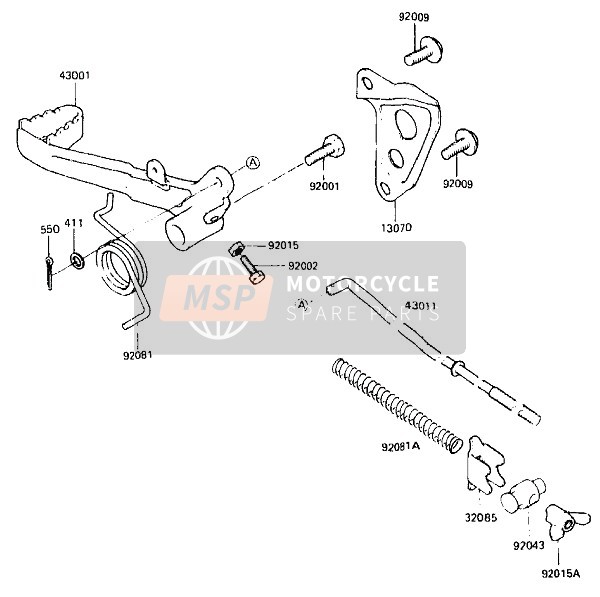 920811688, Spring,Brake Rod, Kawasaki, 1