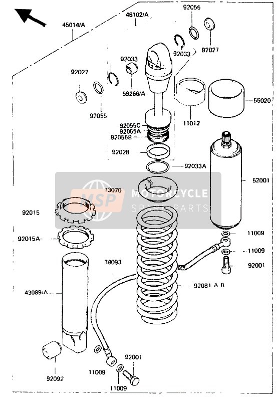 Kawasaki KDX250 1985 Shock Absorber for a 1985 Kawasaki KDX250