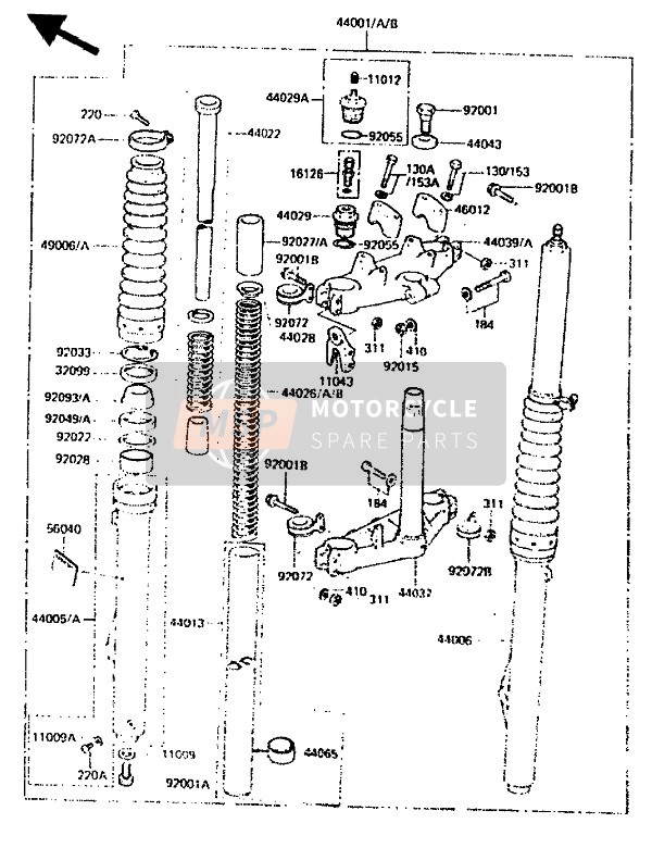 560401120, Label, Front Fork, Kawasaki, 1