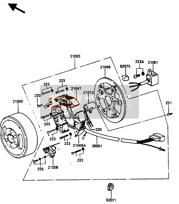 Kawasaki KE125 1985 Generator for a 1985 Kawasaki KE125