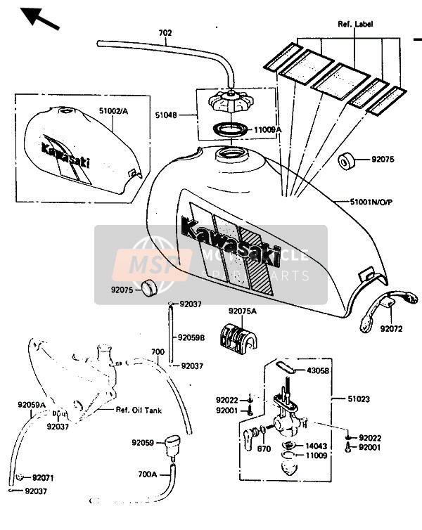 92075284, Damper, Fuel Tank, Kawasaki, 0