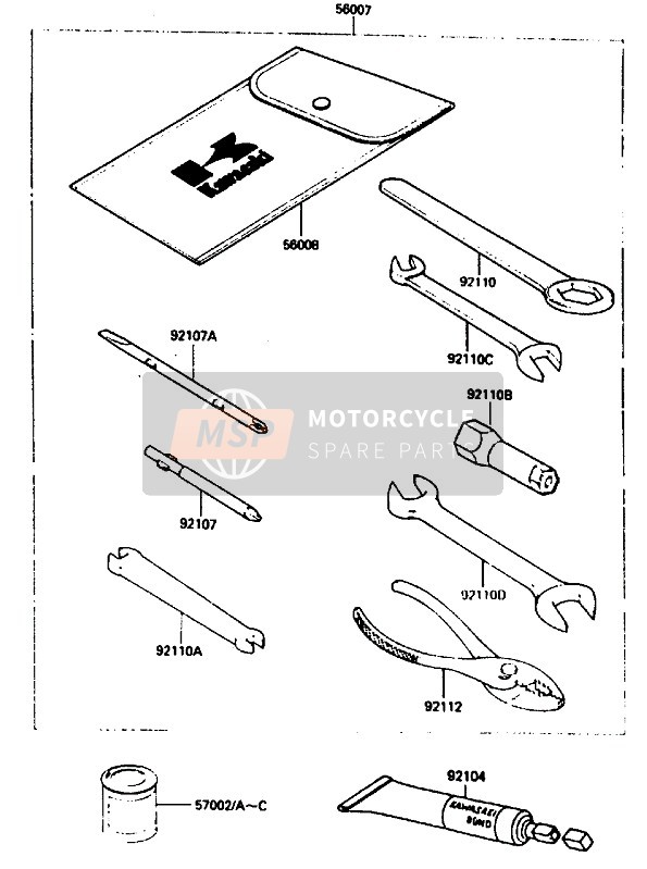 921101152, TOOL-WRENCH,Open End,10X12, Kawasaki, 0