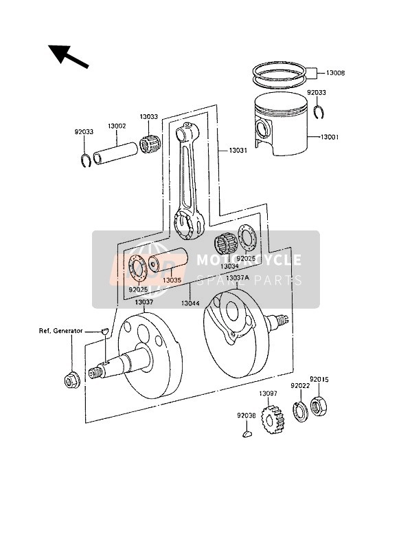 Kawasaki KX60 1985 Crankshaft & Piston(S) for a 1985 Kawasaki KX60