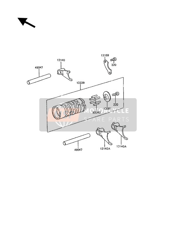 131401300, FORK-SHIFT,Input, Kawasaki, 0