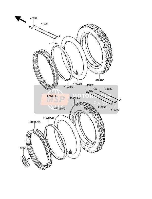 410231053, BAND-RIM,80/80-14(D), Kawasaki, 0