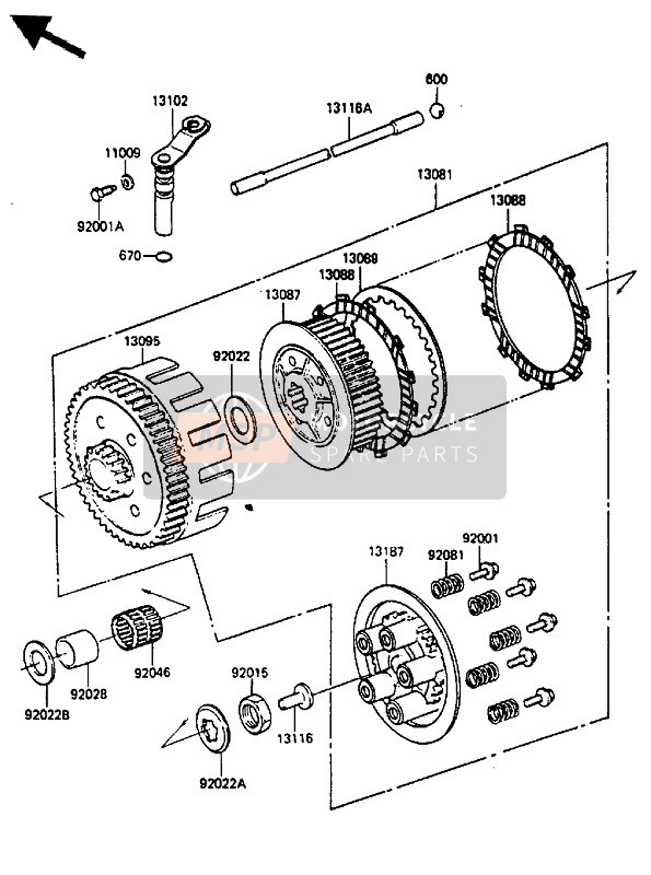 Kawasaki KX250 1985 Clutch for a 1985 Kawasaki KX250