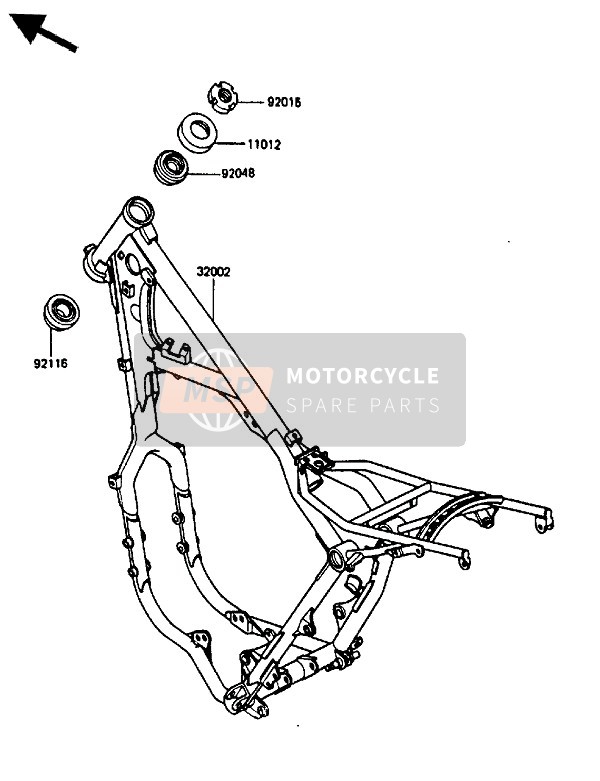 Kawasaki KX250 1985 Frame voor een 1985 Kawasaki KX250