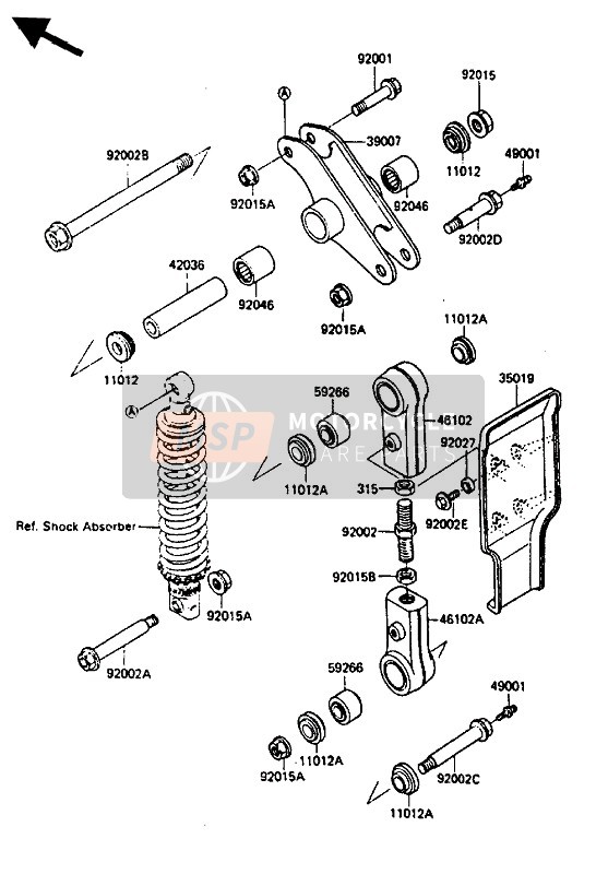 Kawasaki KX250 1985 Suspension for a 1985 Kawasaki KX250