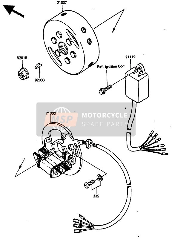 Kawasaki KX500 1985 GENERATOR für ein 1985 Kawasaki KX500