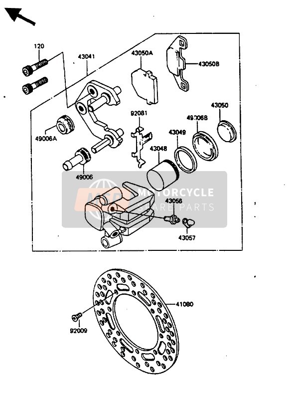 Kawasaki KX500 1985 BREMSSATTEL VORNE für ein 1985 Kawasaki KX500