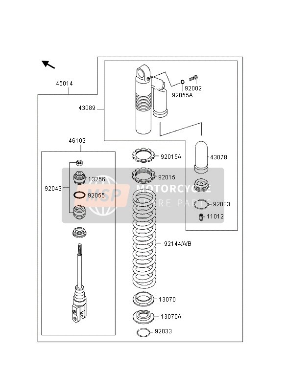 461021405, Rod,Shockabsorber, Kawasaki, 0