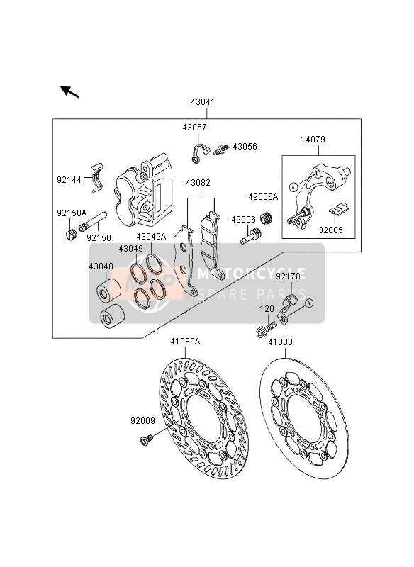 430411576, CALIPER-ASSY,Fr,Lh, Kawasaki, 0