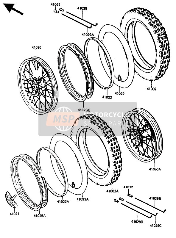 Kawasaki KX80 1986 Tyre for a 1986 Kawasaki KX80