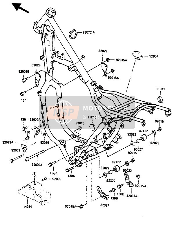 Kawasaki KX500 1986 Frame Fitting for a 1986 Kawasaki KX500